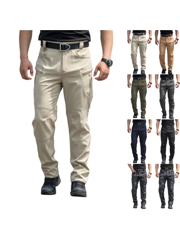 Tactical Pants For Men Construction Work Cargo Pants With Pockets Lightweight Quick Dry Waterproof Hiking Pant Army Green XL