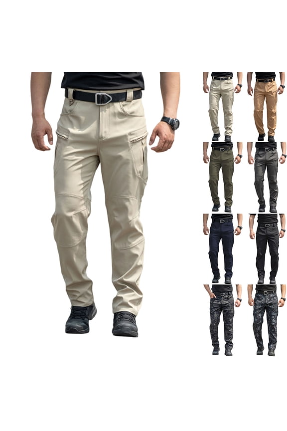 Tactical Pants For Men Construction Work Cargo Pants With Pockets Lightweight Quick Dry Waterproof Hiking Pant Gray M