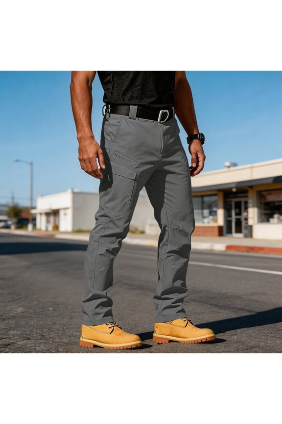 Tactical Waterproof Pants Tactical Pant For Men Relaxed Fit Lightweight Work Camo Hiking Cargo Pants Multi Pockets Gray S