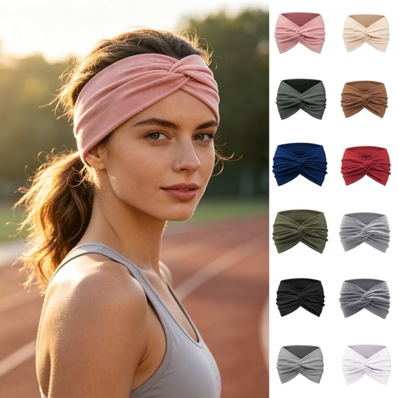 VV AVEORS Turban Headbands for Women Wide Vintage Head Wraps Knotted Cute Hair Band Accessories Pink One Size
