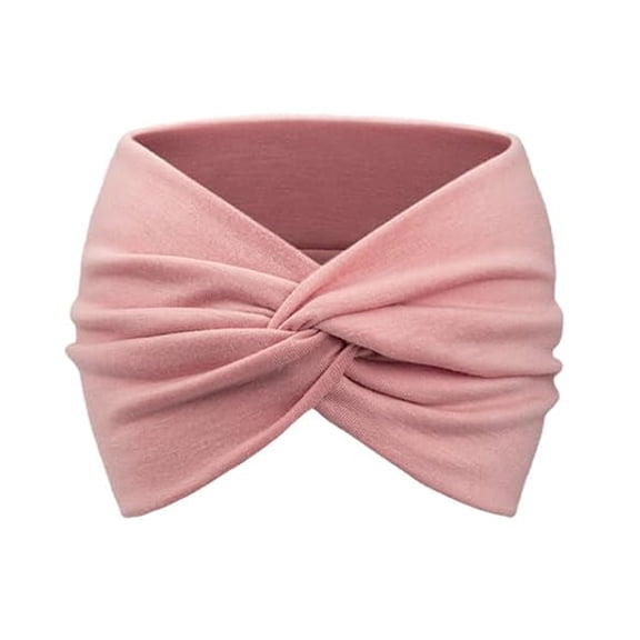 VV AVEORS Wide Headbands for Women's Hair – Vintage Turban Elastic Head Bands Women Soft Head Wraps Knotted for Yoga & Workout Pink One Size