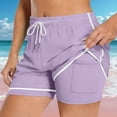 thumbnail image 1 of VV AVEORS Women'S 2 In 1 Running Shorts Quick Dry High Waisted Drawstring Athletic Workout Short For Gym Yoga With Liner 2 Pockets Purple S, 1 of 5