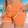 thumbnail image 1 of VV AVEORS Women'S 2 In 1 Running Shorts Quick Dry High Waisted Drawstring Athletic Workout Short For Gym Yoga With Liner 2 Pockets Saffron 2XL, 1 of 7