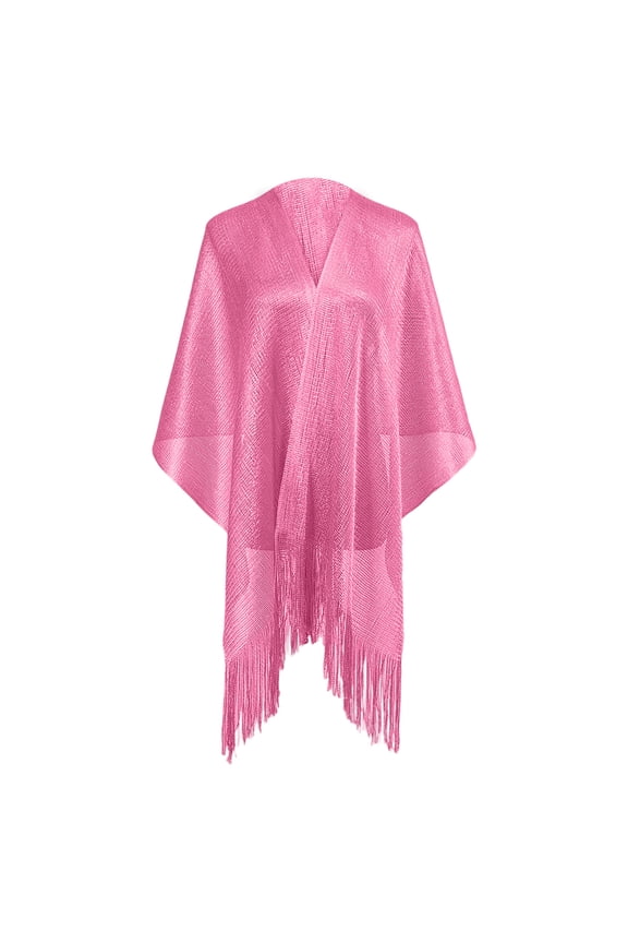 Women Shawls And Wraps For Evening Bling Sparkly Shiny Dressy For Wedding Party Beach Travel Sheer Stole Hot Pink