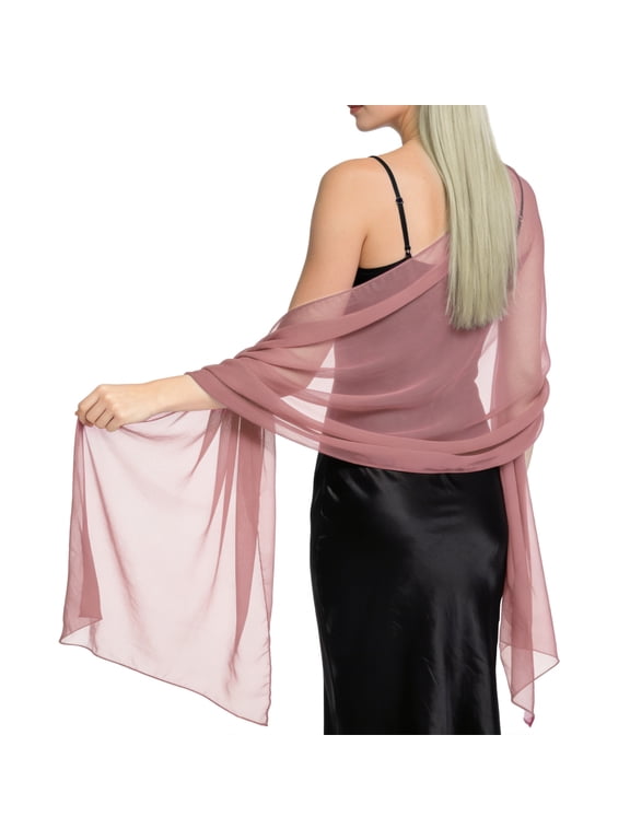 Women Shawls and Wraps for Evening Dresses Chiffon Elegant Bridal Scarf | Sheer Wrap Scarf, Pashmina Evening Stole A One Size