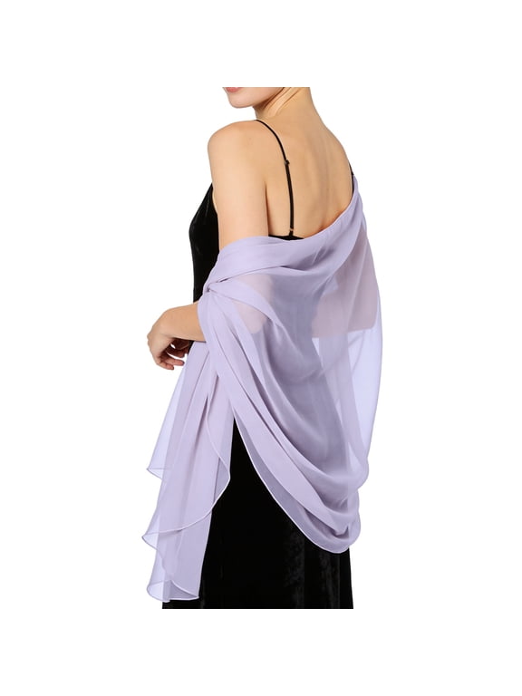 Women Shawls and Wraps for Evening Dresses Chiffon Elegant Bridal Scarf | Sheer Wrap Scarf, Pashmina Evening Stole F One Size