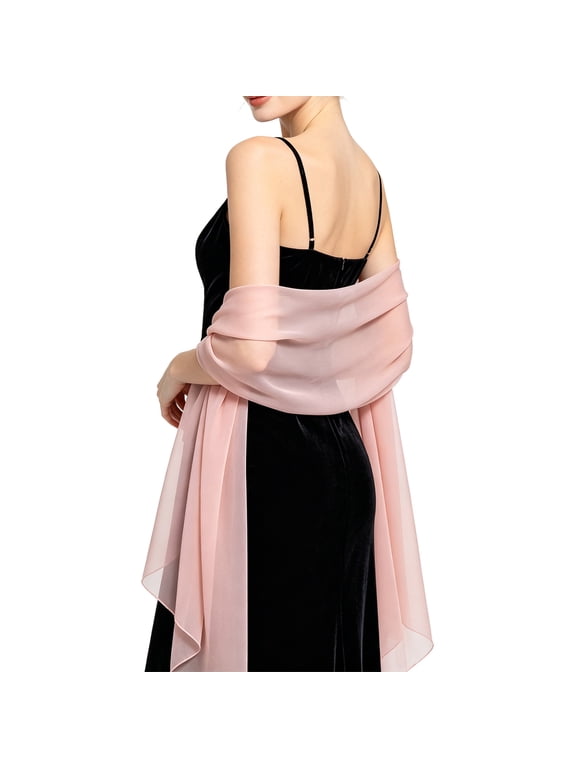Women Shawls and Wraps for Evening Dresses Chiffon Elegant Bridal Scarf | Sheer Wrap Scarf, Pashmina Evening Stole L One Size