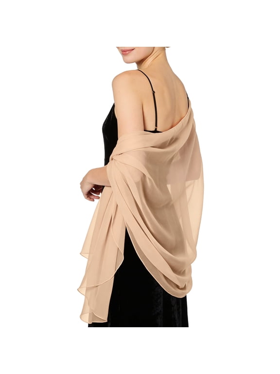 Women Shawls and Wraps for Evening Dresses Chiffon Elegant Bridal Scarf | Sheer Wrap Scarf, Pashmina Evening Stole M One Size