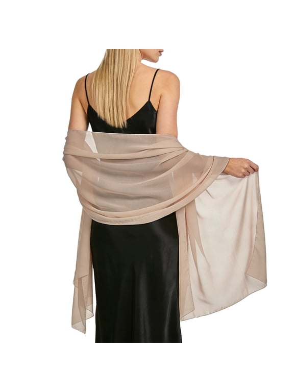 Women Shawls and Wraps for Evening Dresses Chiffon Elegant Bridal Scarf | Sheer Wrap Scarf, Pashmina Evening Stole T One Size