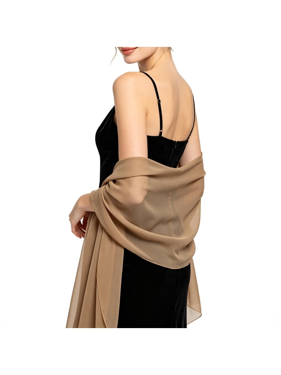 Women Shawls and Wraps for Evening Dresses Chiffon Elegant Bridal Scarf | Sheer Wrap Scarf, Pashmina Evening Stole U One Size