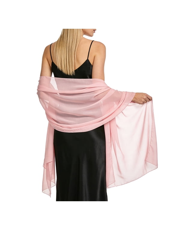 Women Shawls and Wraps for Evening Dresses Chiffon Elegant Bridal Scarf | Sheer Wrap Scarf, Pashmina Evening Stole V One Size