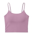 thumbnail image 1 of VV AVEORS Womens Cotton Camisole Built in Bra Tank Top Adjustable Spaghetti Strap Undershirt Light Purple 2XL, 1 of 5