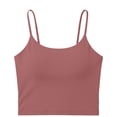 thumbnail image 1 of VV AVEORS Womens Cotton Camisole Built in Bra Tank Top Adjustable Spaghetti Strap Undershirt Pink L, 1 of 5