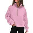 thumbnail image 1 of VV AVEORS Womens Sweatshirts Quarter Half Zip Pullover Workout Hoodies Fall Trendy Fashion 2026 Winter Fleece Jackets Sweaters With Thumb Hole Light pink M, 1 of 5