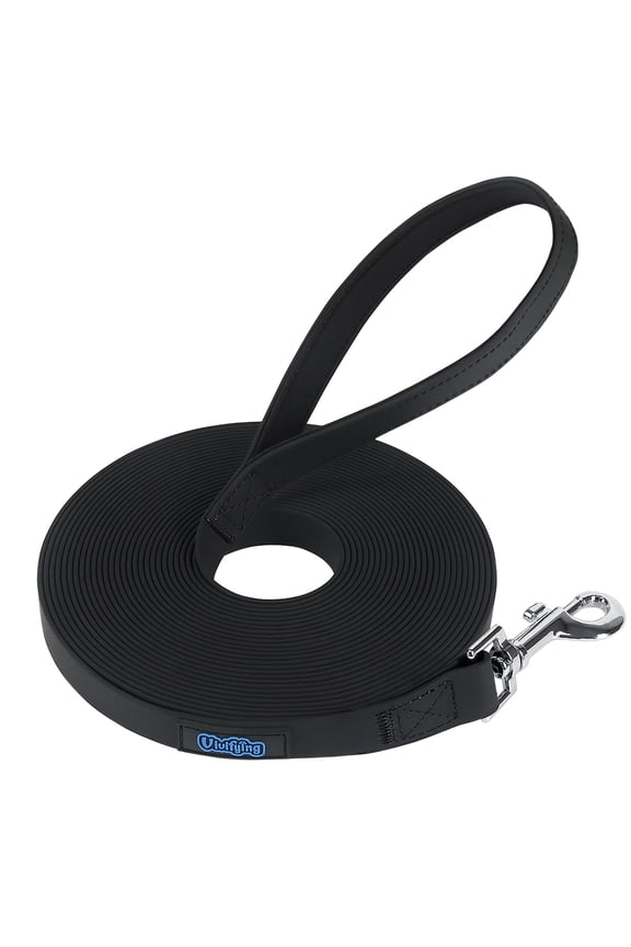 VV PET 32 FT Strong Dog Leash with Padded Handle and Reflective Threads Nylon Dog Leashes Recall Training Dogs Leash for Medium and Large Dogs( Black)