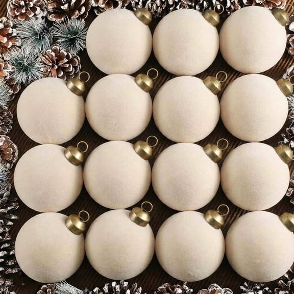 VVC 15 Pcs Velvet Christmas Oranaments Decorations Balls, 2.4 Inch Christmas Ornaments for Xmas Tree Decor, Flocked Hanging Balls for Family Holiday Party Decoration