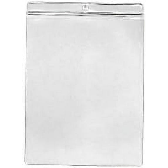 VVC375 - Vinyl Envelopes Tag Pockets Clear Vinyl - Price Card Pouches - Job Ticket Holders (3 3/4" x 5 1/2" Vertical) 100 Pack Business Store Signs