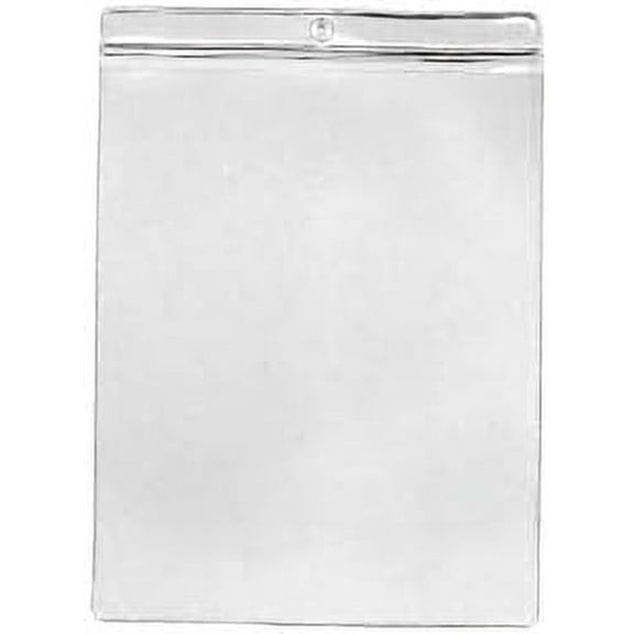 VVC557 - Vinyl Envelopes Tag Pockets Clear Vinyl - Price Card Pouches - Job Ticket Holders (5 1/2" x 7" Vertical) 100 Pack Business Store Signs