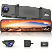 VVCAR المزدوج داش كام 4 K UHD 11 IPS مرآة الرؤية الخلفية سيارة كاميرا DVR الجبهة الخلفية مسجل فيديو