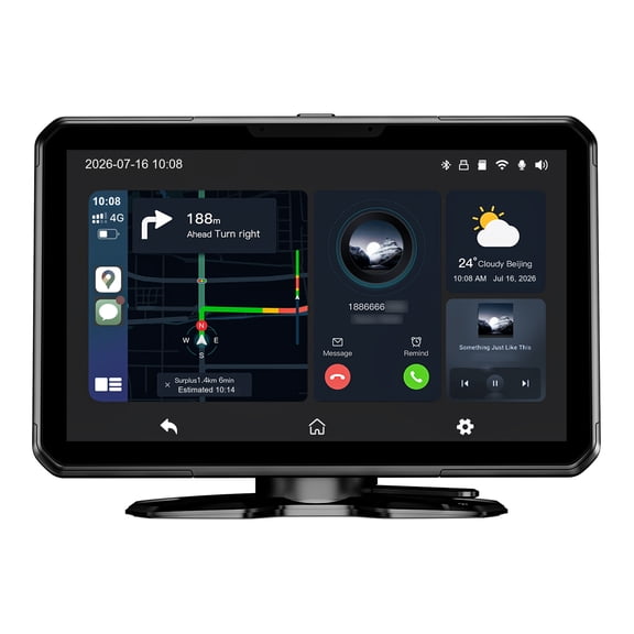 VVCAR MC7 Car Stereo with Built-In Speaker and FM Transmitter