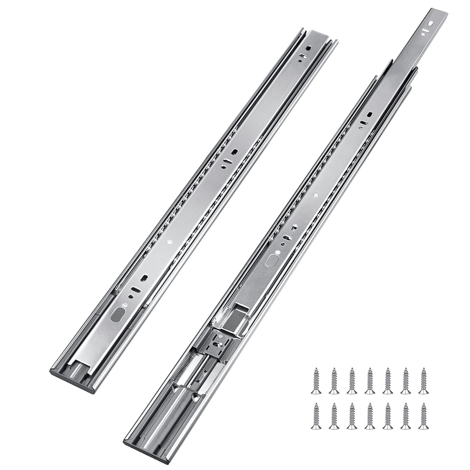 18-Inch Silver Zinc Plated Soft Close Side Mount Drawer Slides