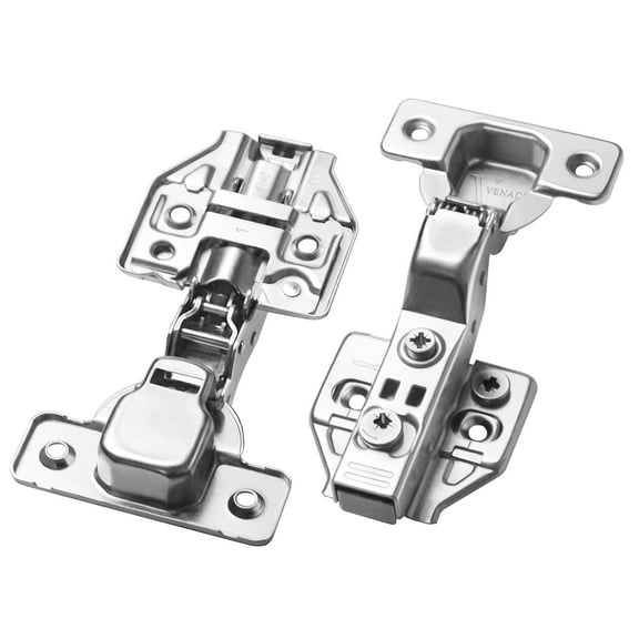 VVENACE 10Pcs Full Inset Soft Close Cabinet Hinges 105 Degree Frameless European Kitchen Cabinet Door Hinges 3D Adjustment Clip-on
