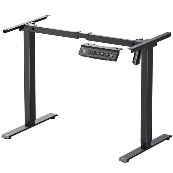 VVENACE Electric Standing Desk Frame, Single Motor Adjustable Stand Up Desk Base, 176 lbs Weight Capacity, Computer Desk for Home and Office (Black Frame only)
