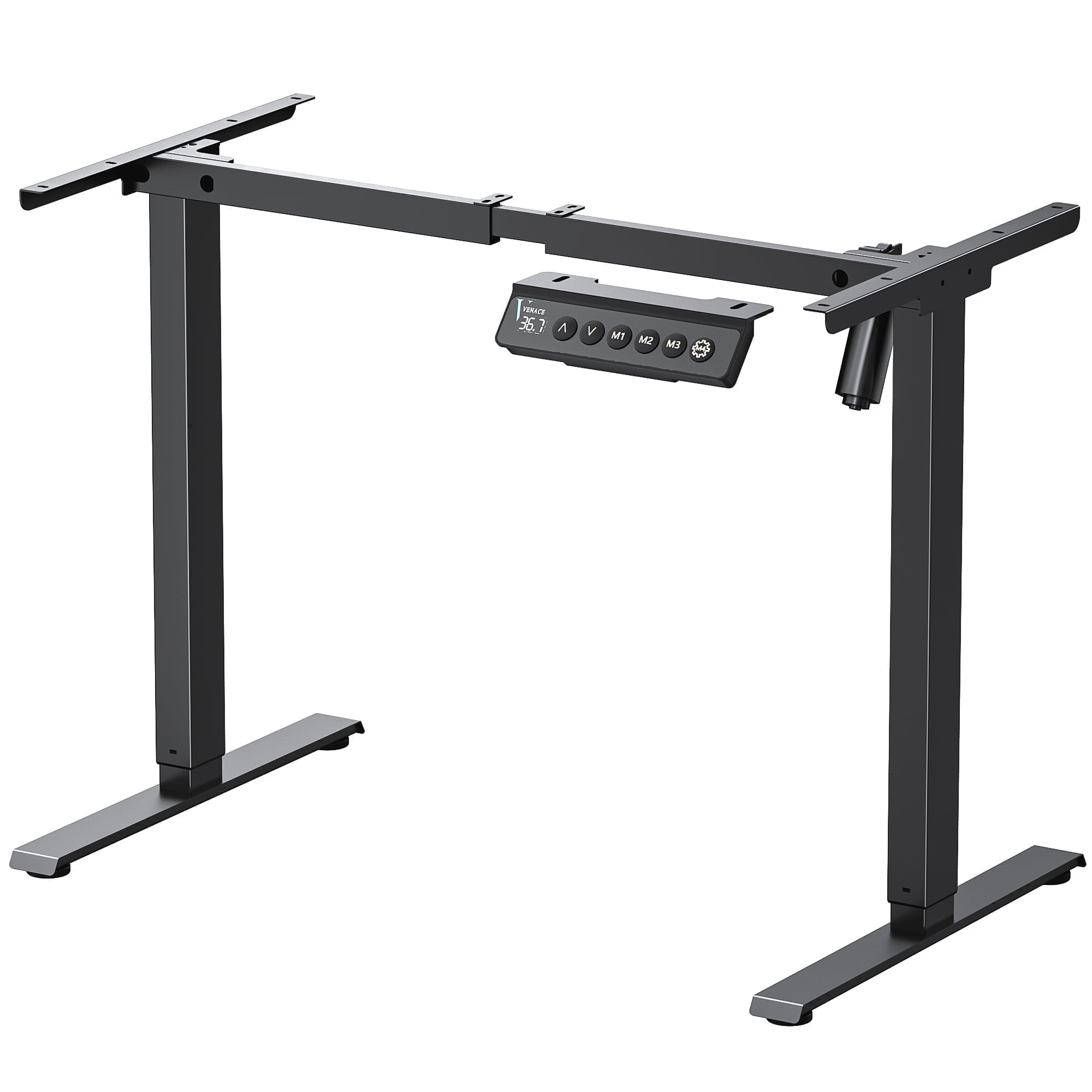 VVENACE Electric Standing Desk Frame, Single Motor Adjustable Stand up Desk Base, 176 lbs Weight Capacity, Computer Desk for Home and Office (Black Frame only)