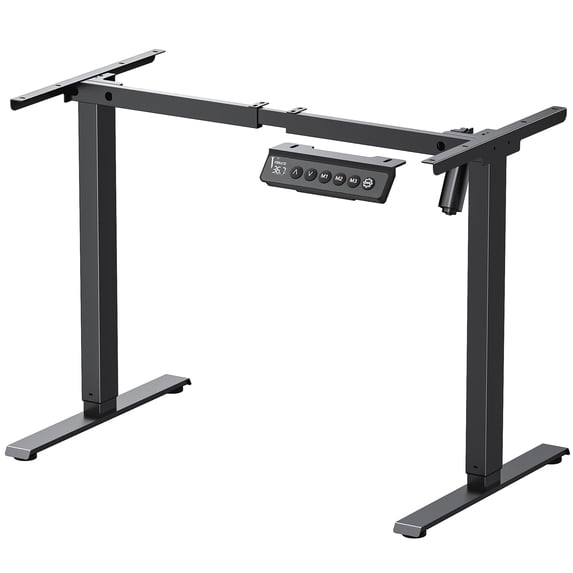 VVENACE Electric Standing Desk Frame, Single Motor Adjustable Stand up Desk Base, 176 lbs Weight Capacity, Computer Desk for Home and Office (Black Frame only)