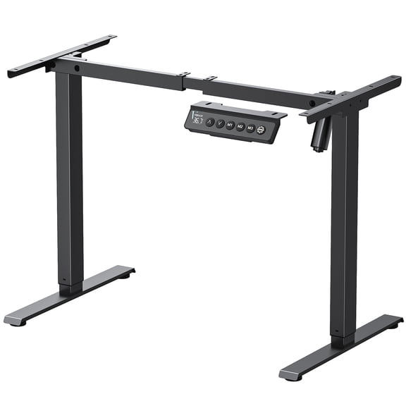 VVENACE Electric Standing Desk Frame, Single Motor Adjustable Stand Up Desk Base, 176 lbs Weight Capacity, Computer Desk for Home and Office (Black Frame only)