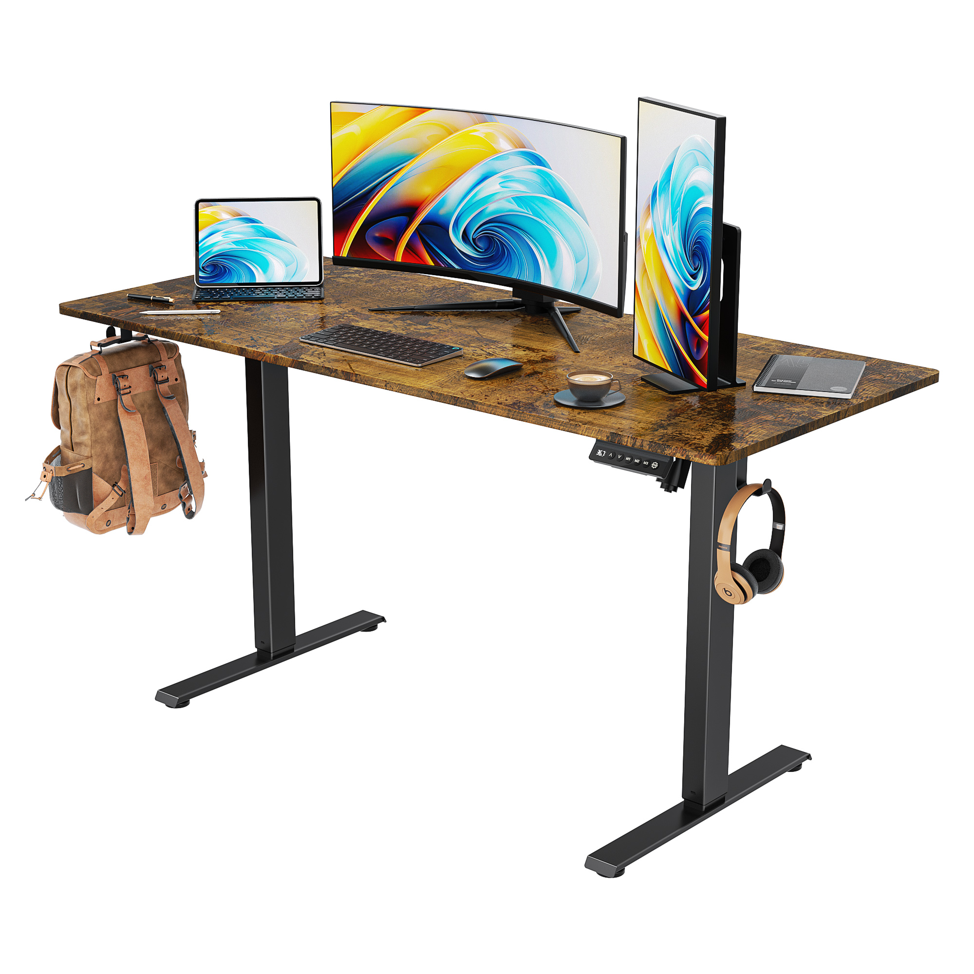 VVENACE Electric Standing Desk Height Adjustable Desk 55 x 24 inch 4