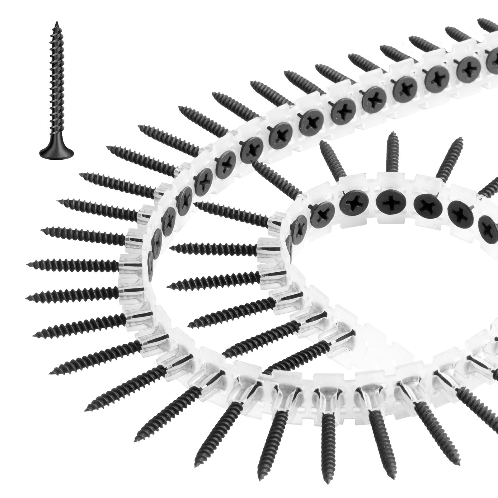 VVEOR Screws, #6 x 1-1/4 inch Length Drywall to Wood Collated Screw, All Purpose High-Hardness Alloy Steel Self Drilling Drywall Screws, for Home DIY, Space Renovation(1000 per Box)