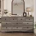thumbnail image 1 of VVFLU Farmhouse 10 Drawers Dresser for Bedroom,Gray Dresser Chest of Drawers, Wood Storage Dressers with Deep Drawers, Wide Modern Dressers & TV Stand for Living Room, Closet, Hallway, 1 of 7