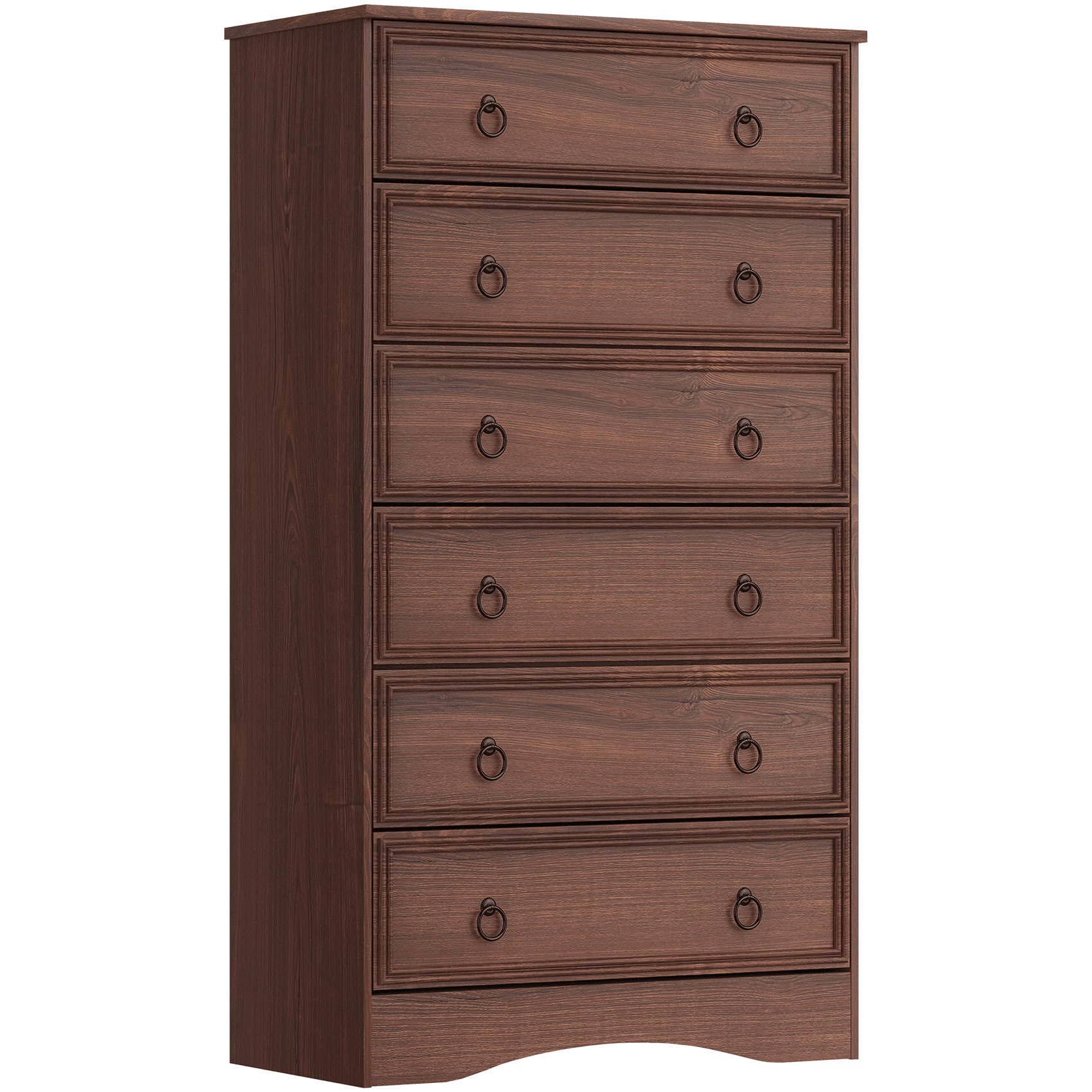 VVFLU Farmhouse 6 Drawers Dresser for Bedroom, Cherry 52" Tall Dressers Chest of Drawer, Wooden Vertical Dresser for Bedroom Hallway
