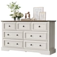 thumbnail image 1 of VVFLU Farmhouse 7 Drawer Dresser for Bedroom, 53.9" Wide Wood Rustic Chest of Drawers for Bedroom, Storage Dressers Clothes Organizer for Closet, Living Room, Hallway, Dining Room, 1 of 9