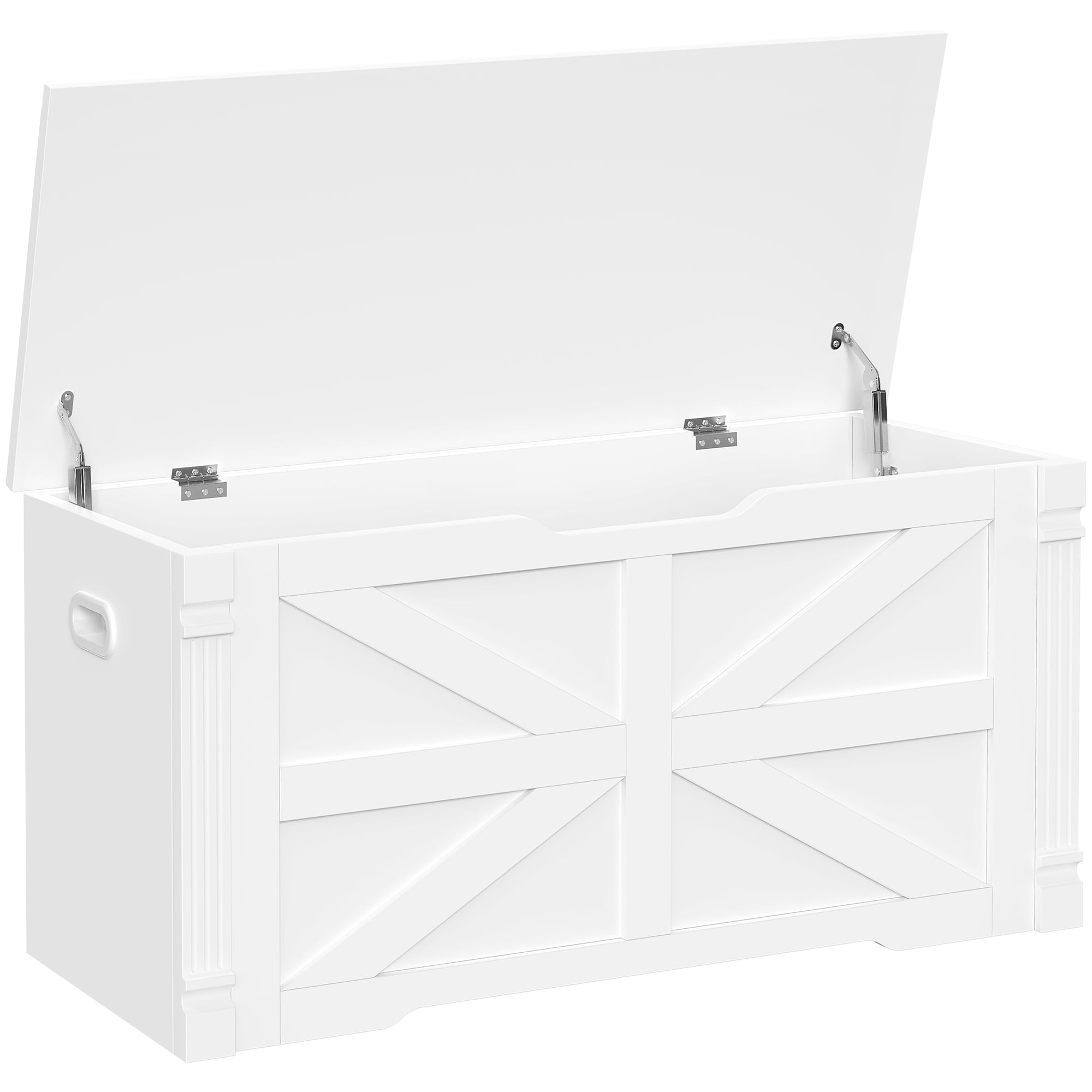 VVFLU Storage Chest, 39.4” Toy Box, Entryway Storage Trunk, Shoe Bench with Storage, Engineered Wood Storage Cabinet with 2 Safety Hinges, Entrance Bench for Living Room