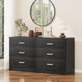 thumbnail image 1 of VVFLU Wood Dresser for Bedroom, 6 Drawer Double Dresser, Modern Chest of Drawers with Deep Drawers, Large Storage Organizer for Living Room, Closet, 1 of 8