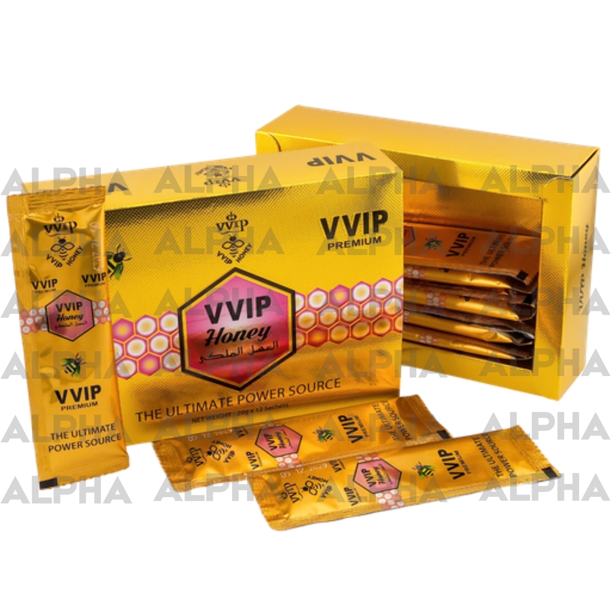 VVIP Gold Halal VIP Honey, Royal Sachets, 20G Each (VVIP Premium)