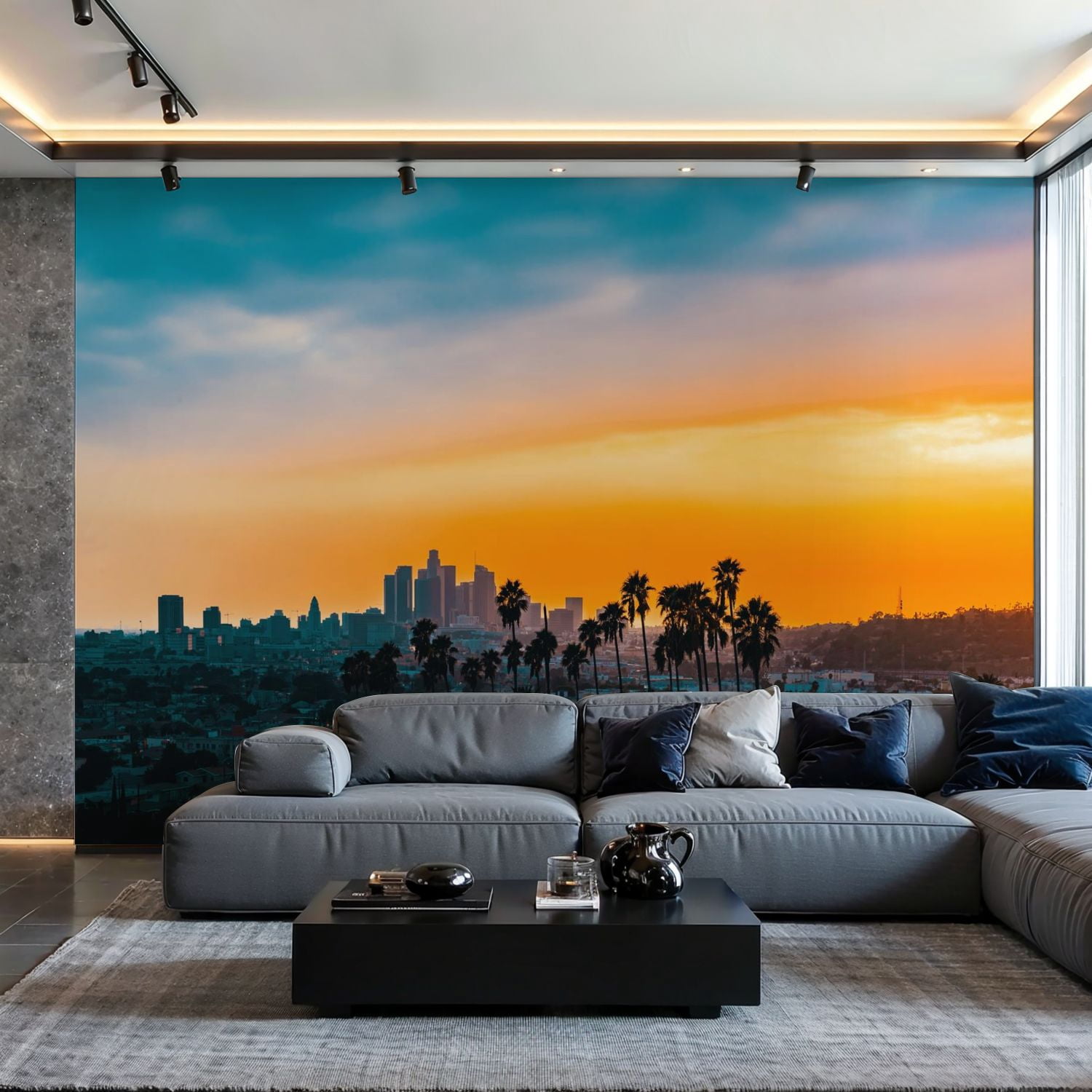 VVLUXIDECO Canvas Wall Mural Peel and Stick Large Wallpaper Downtown ...