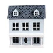 VVQ 112 Mini Dollhouse Miniature Villa with Movable Roof, Mini House Doll Accessory for 112 Scale Dollhouses, Miniature Houses for Play with Realistic, Blue
