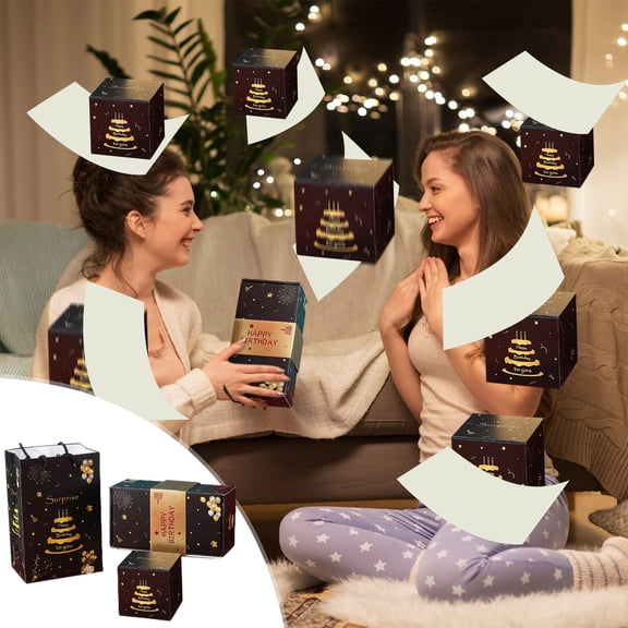 VVQ 10 Pack Surprise Gift Boxes, Bouncing Romantic Gift Box for Christmas Valentine's Day, Surprise Red Envelope Box for Proposal Birthday Party 16 Bounce Boxes