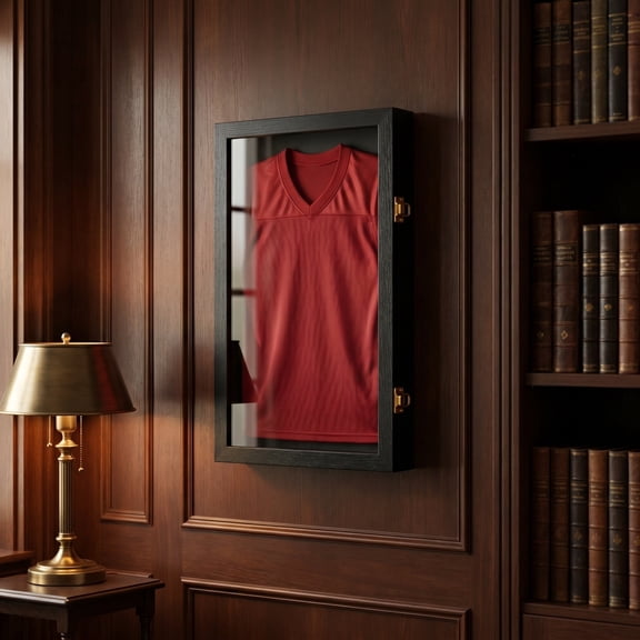 VVQ 14x18in Lockable Cap and Gown Display Case with Acrylic Door, Wall Mounted Box Frame for Graduation Memorabilia, Plastic Shadow Box