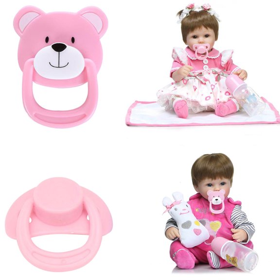 VVQ 2PC Magnetic Pacifier for Reborn Dolls, Silicone Nipple Pacifier for Doll Accessories, Realistic Doll Pacifiers for Collectors Display
