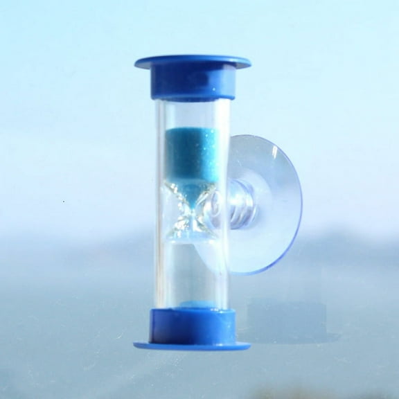 VVQ 3-Minute Mini Hourglass Timer, Shower Timer with Suction Cup for Teeth Brushing, Lead-Free Glass Acrylic Sand Timer for Cooking Games Exercise, Blue