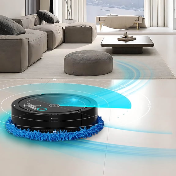 VVQ 3-in-1 Intelligent Robot Vacuum Cleaner, Rechargeable Dry Wet Mopping Robot Vacuum with 2400mAh Battery, Low Noise Automatic Cleaning Sweeper for Pet Hair Hardwood Floors, Black