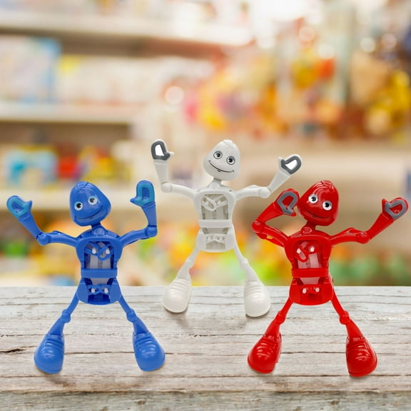VVQ 3PC Wind-Up Clockwork Dancing Little Man, Mechanical Robot No Batteries Required with Bright Colors, Wind-Up Dancing for Gift with Sturdy ABS Material