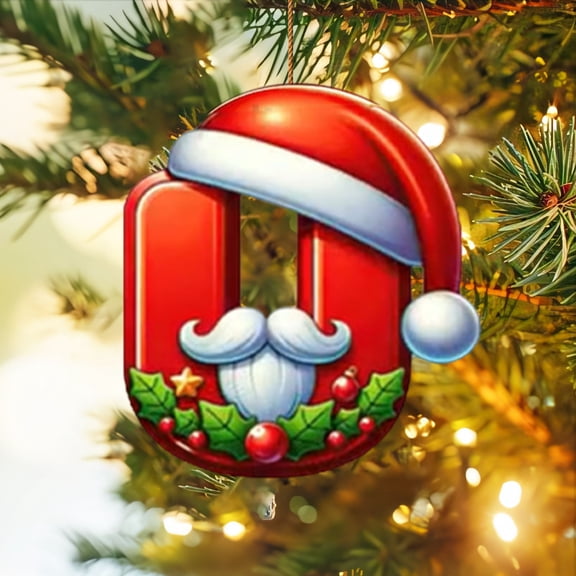 VVQ Acrylic Christmas Tree Letter Pendant, 26 Letters Alphabet Ornament for DIY Tree Decor, Personalized Christmas Hanging Decoration for Tree Wreath Wall 8cm
