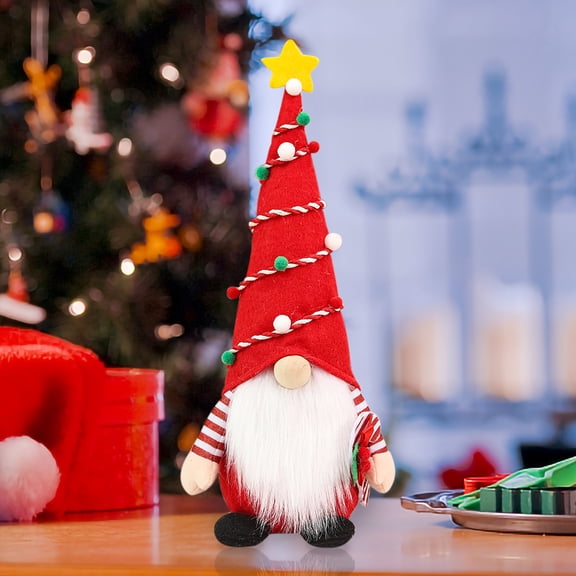 VVQ Christmas Faceless Dolls Window Display Props, Gnome Decorations for Home, Festive Elf Ornament for Desk Sofa Bookshelf Table 13.78x4.33x2.76in