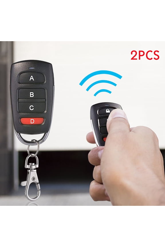 Garage Door Clone Key Fob Remote Control, 433 MHz Learning Remote, 4-Button Programmable Keychain, Clone 2 Additional Remotes for Home, Replicate Fixed Frequency 433.92 MHz, No Rolling Code