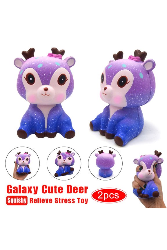 Kawaii Deer Slow Rising Stress Reliever, Cream Scented Soft Plush for Christmas Gifts, Cute Collectible Phone Strap Keychain for Anxiety Relief